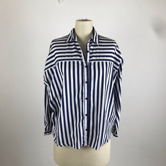 Nasty Gal Tops - Nasty Gal Oversized Pinstripe Top
